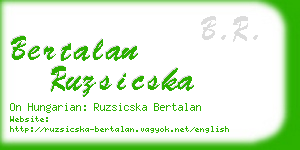 bertalan ruzsicska business card